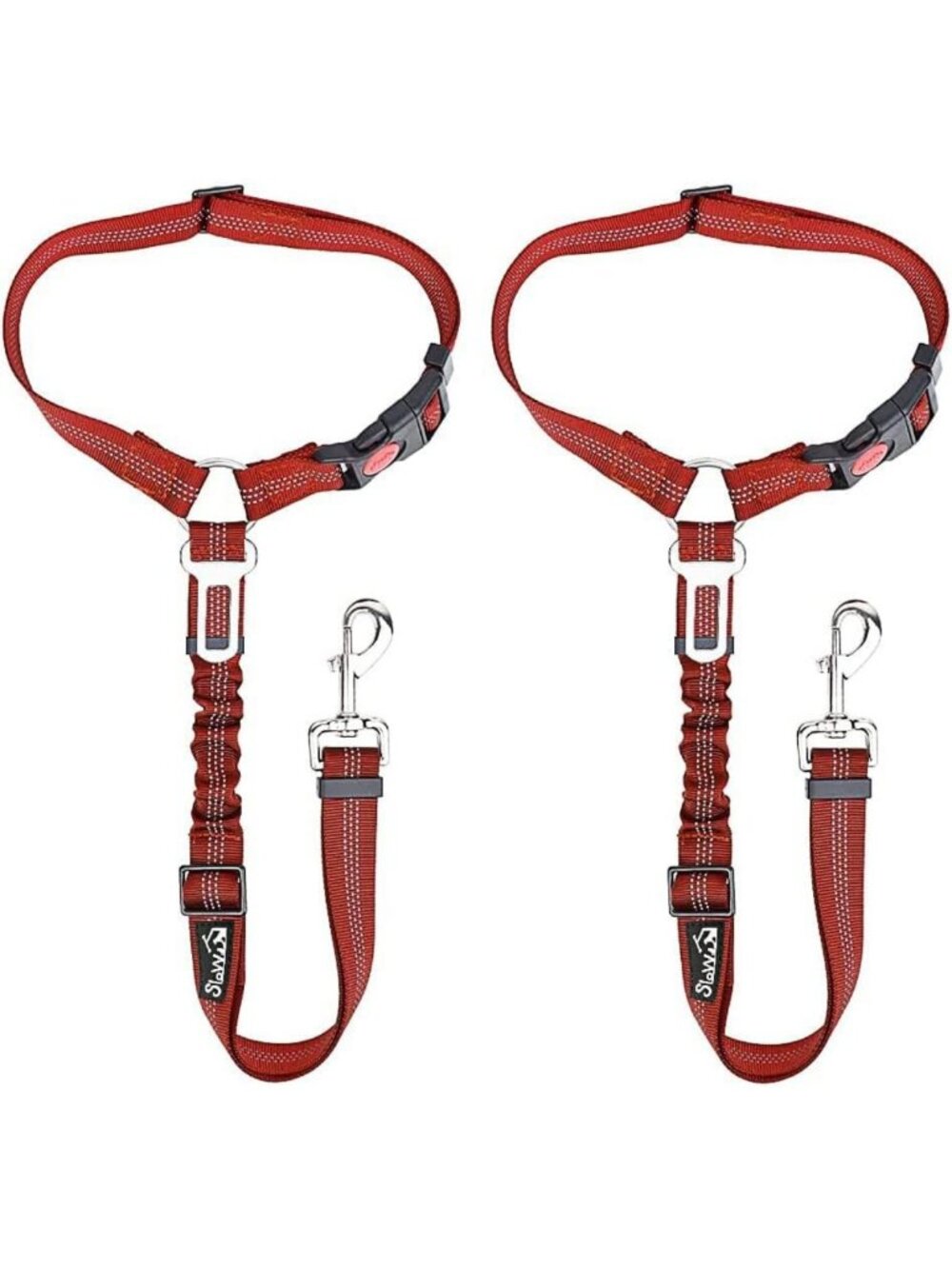 Adjustable Dog Car Seat Belt & Harness - 2 Pack Reflective Safety Tether